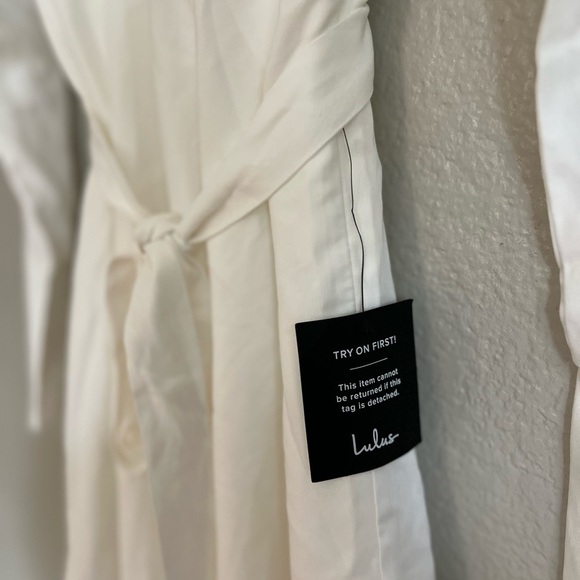 Endless Charm White Collared Long Sleeve Mini Dress - Picture 6 of 6